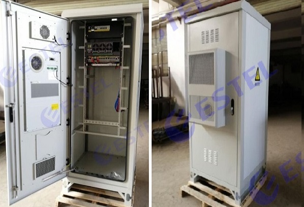 IP55 Outdoor Power Cabinet Galvanized Steel PDU Battery ODF DCDU With Air Conditioner