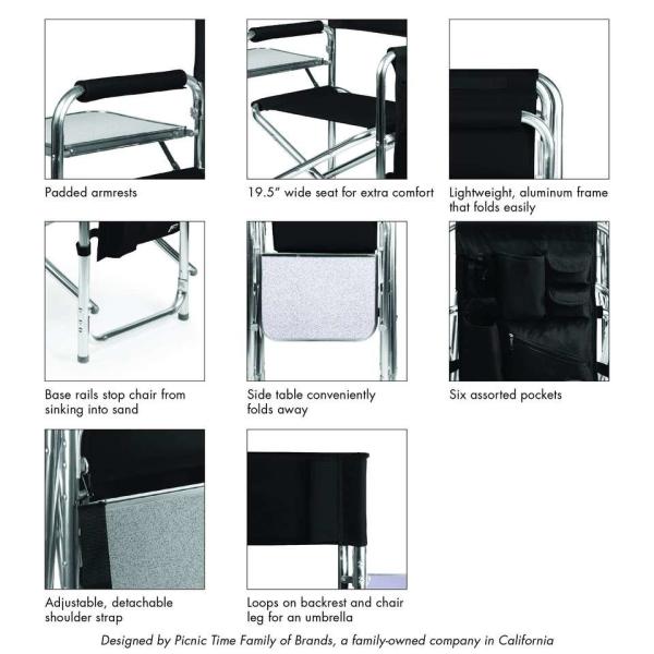 Custom Aluminum Folding Foldable Kids Director Chair Side Table Multifunctional Hiking Lightweight Backpacking