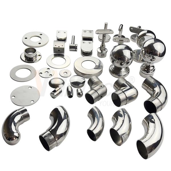 Inox Stair Balustrade Fittings SUS 201 304 316 Stainless Steel Railing Components Glass Handrail Accessories
