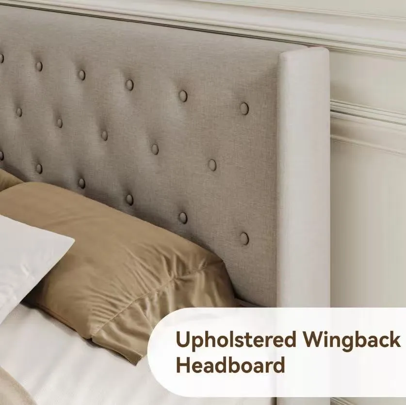 Minimalist Button-Tufted Ottoman Bed