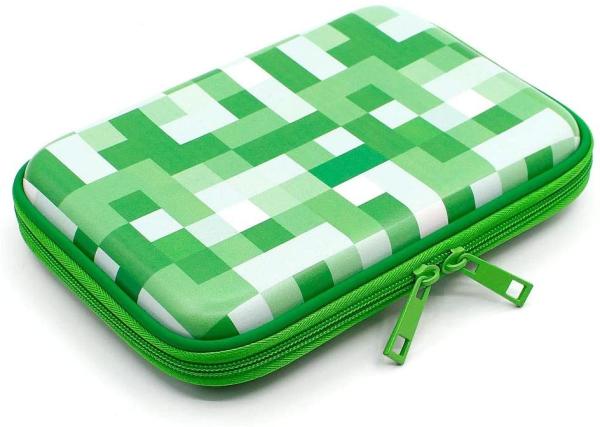 Fluorescent Green EVA Stylish Pencil Case Big Capacity Fabric Lining