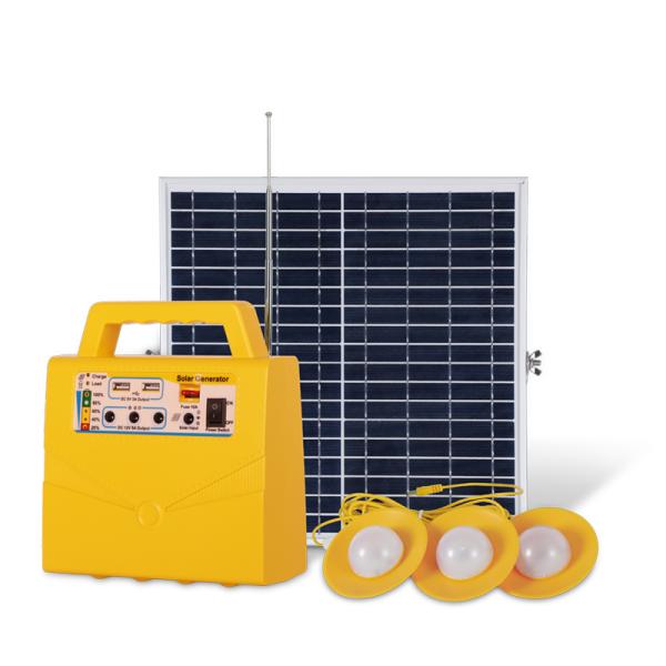 Radio and Lighting Function 20W Solar Lighting System with 12V 7AH Battery Capacity