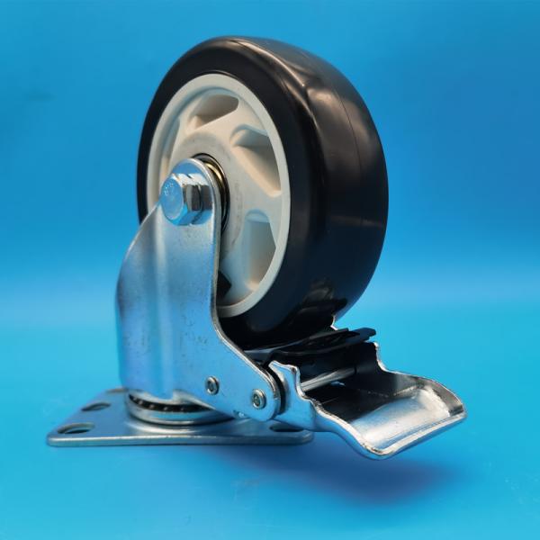 Load Capacity Industrial PP Trolley Wheels Medium Duty Casters Singel Wheels 4  Castors  Lockable Rigid Swivel For Higher Loads.