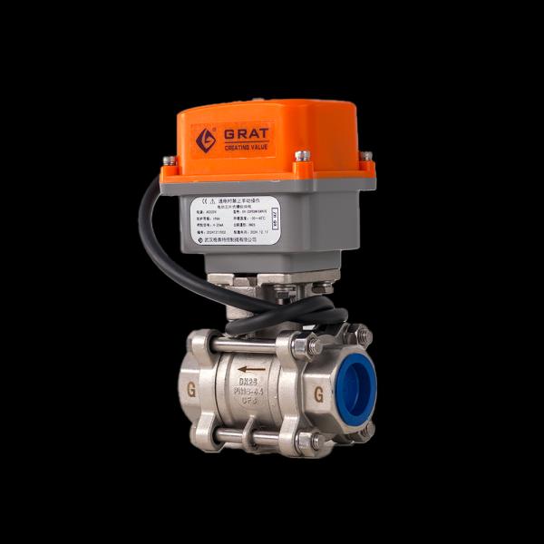 Miniature Electric 304/316 Stainless Steel Threaded Ball Valve for Automated On/Off and Flow Regulation in Chemical Fluids