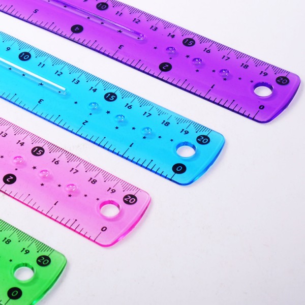wholesale flexible ruler fashion 8 inch semi transparent pvc 20cm flexible ruler