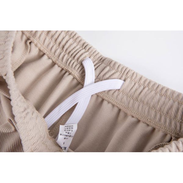 Men's Casual Pants with Polyester-Spandex Textured Knit, Elastic Waistband with Drawstring, and Relaxed Straight-Leg Fit
