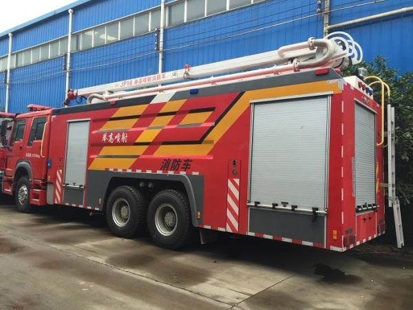 Howo Fire Rescue Truck Water Tower Fire Truck 10 Wheel High Loading Capacity
