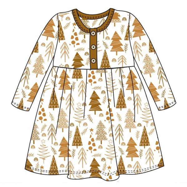 Baby infant bodysuit romper christmas tree print baby girls clothes dress christmas 7pcs sets