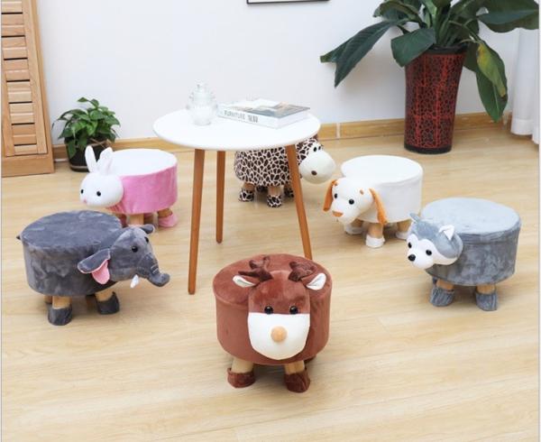 High Quality Modern Style Wooden Stools Cute Animal Shape Small Chair Solid Wood Household Fashion Shoe Stools