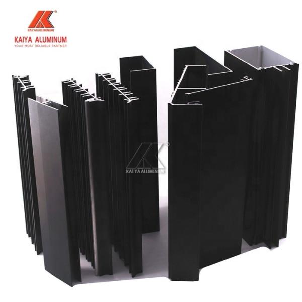 Alloy Sliding Door Profile Aluminium Window Extrusions Black Powder Coating