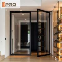 Pivô interior que revolve a vitrificação de alumínio comercial moderna das portas de entrada, porta do pivô da porta do pivô da entrada moderna, exterior