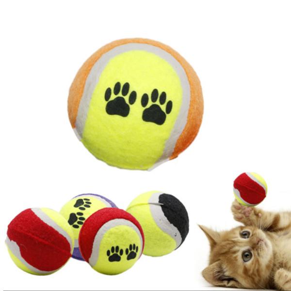 Cheap Price Pet Dog Cat Training Tennis Dog Chew Molar Interactive Ball Toy Pet Paw Shape Printing Toy Ball Wholesale