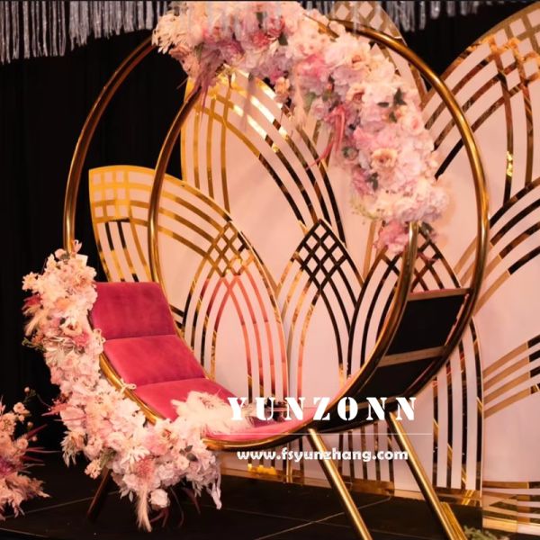 Modern Round Wedding Throne Chair Set for Couple Colorful Birdcage Sofa for Villa Dining Steel Material Stylish Metal Design