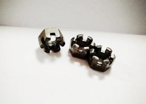 Coarse Thread Hexagon Slotted Nut , M12 Castle Nut Untreated Finishing