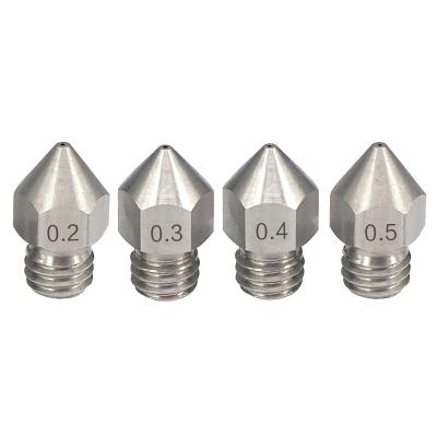 Stainless Steel 0.4mm 0.6mm MK8 Extruder Nozzle For 3D Printer
