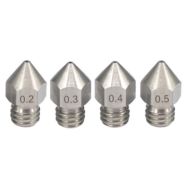Stainless Steel 0.4mm 0.6mm MK8 Extruder Nozzle For 3D Printer