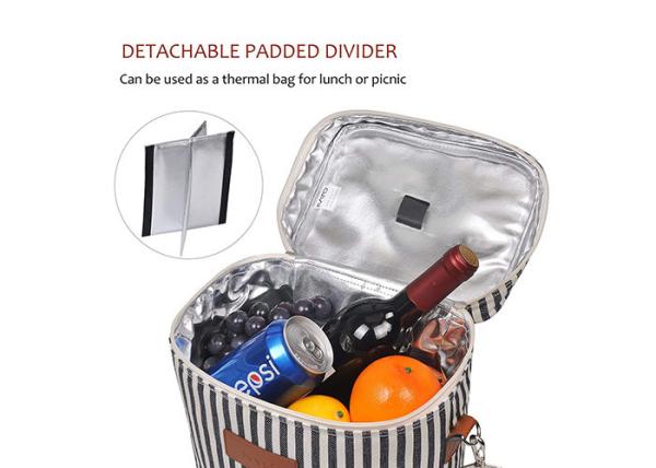 Polyester 4 Bottle Wine Cooler Bag Thermal Reusable 4 Bottle Wine Tote