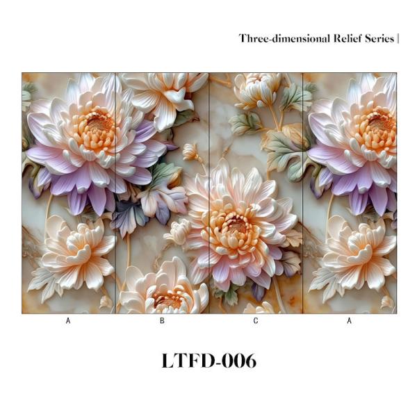 3D Relief PVC Embossed Wall Panel Custom Vivid Patterns Reception Area