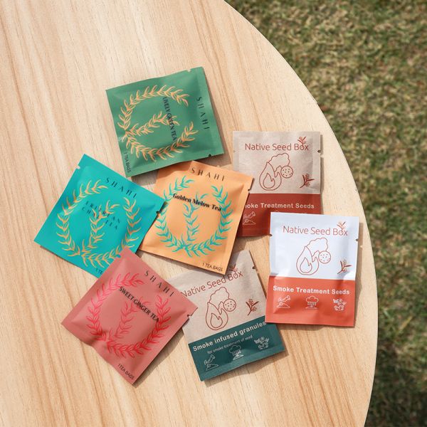 Low MOQ Three Side Heat Seal Biodegradable Seed Small Bag Food Grade Cosmetic Sample Packaging for Tea Coffee Sachet Bag