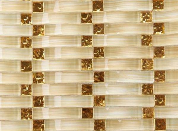 Crystal Glass Mosaic Bathroom Backsplash Tile For Washroom Arches Type
