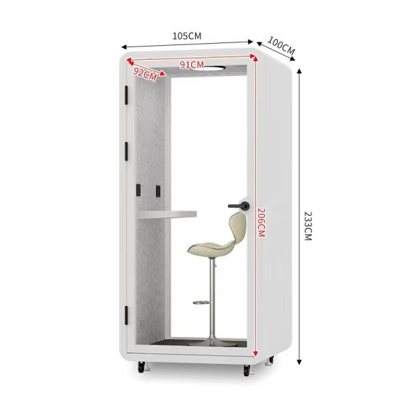 Soundproof Office Pod with Built-in Ventilation System and Noise Reduction up to 50 Decibels - Customizable Business Booth