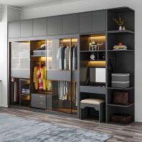 Meubles de chambre Armoire en tissu MDF Porte coulissante Entrepôt Armoire