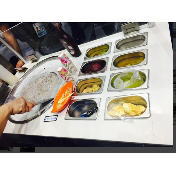Commercial Ice Cream Roll Machine With Portability Pulley Single or Double Pans Ice Cream Roll Machine
