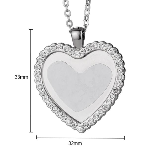 Collier de bijoux Souvenir Cadeau Collier avec pendentif en forme de cœur Collier sublimation en forme de cœur avec diamant