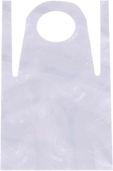 Disposable White Plastic Aprons, 46 inches x 28 inches Waterproof Polyethylene for Cooking Painting Arts n' Crafts