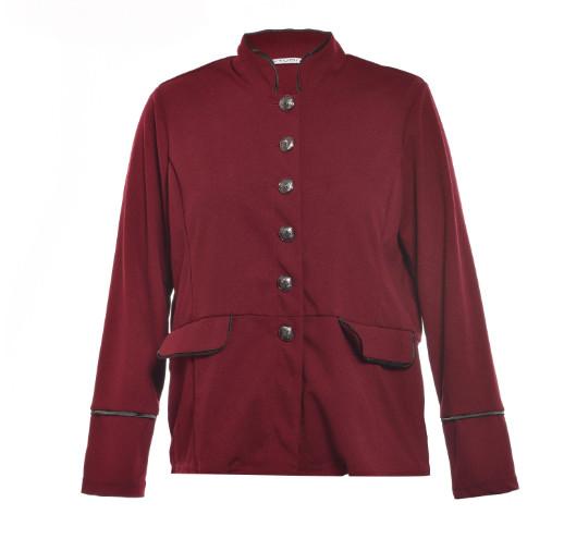 Plus Size XS-XXL Fashion Ladies' Blazer In Red Or Black With High Collar