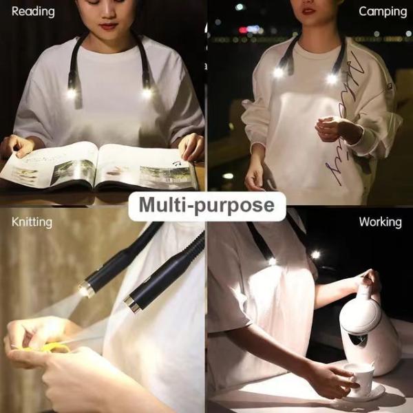 Control Mode Switch Control Led Portable Flexible Neck Hanging Charging Book Light for DIY