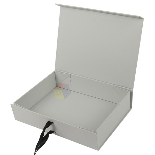 Luxury Storage Custom Printed Hard Paper Gift Magnetic Lid Box with Ribbon Free Design
