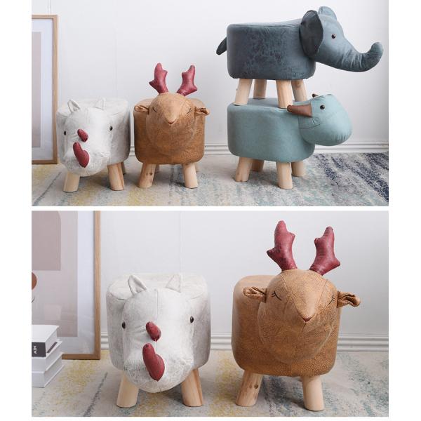 Solid Wood Children's Cartoon Household Shoe Stool 50X25X28cm