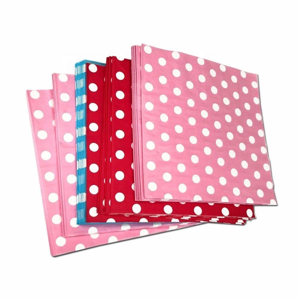 Disposable Party Tissue Paper Multicolor Paper Napkin for Personal Serviettes in Bistro