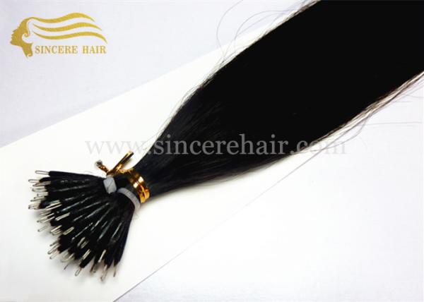 18 - 20 - 22 Inch Remy Human Hair Extensions 1.0 G Jet Black #1 Pre Bonded Micro Nano Bead Tip Hair Extensions For Sale