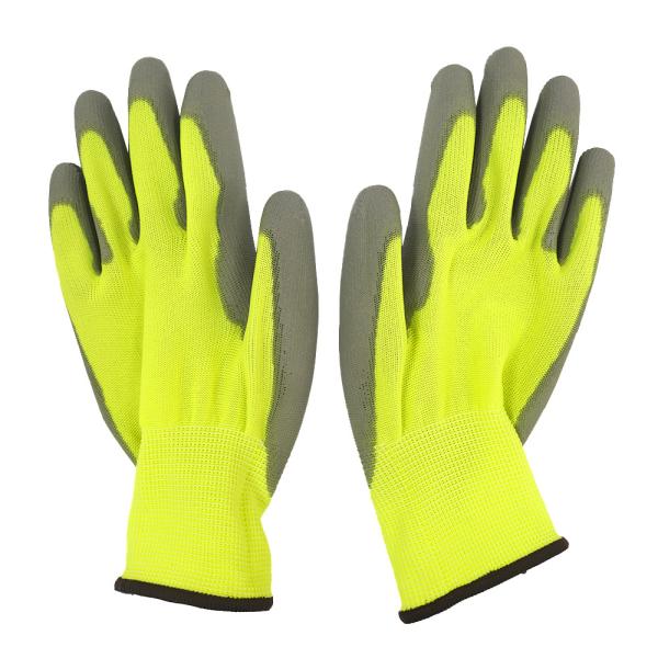 13 Gauge Polyester PU Work Gloves Wear Resistant Industrial Hand Protection Gloves