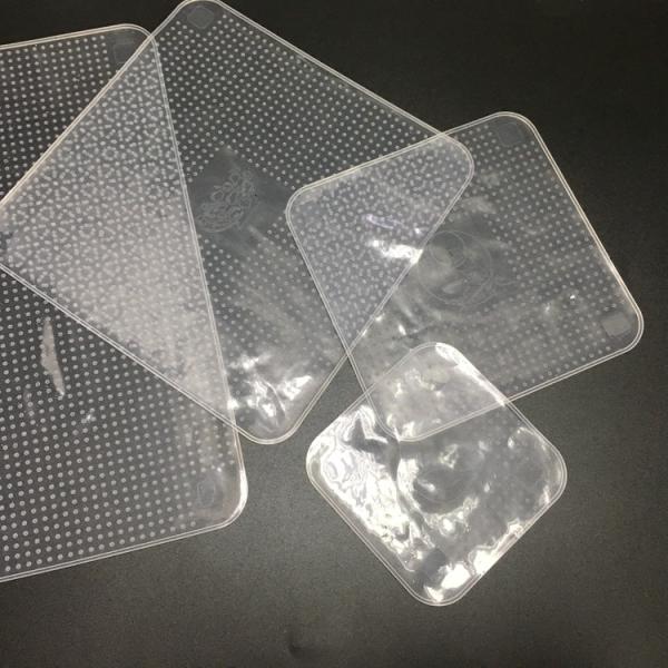4 Sets Silicone Suction Lids And Food Covers Transparent Kitchen Tool Customized Logo
