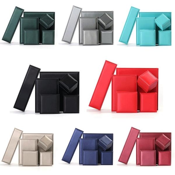 OEM Grain Textured Noble Luxury PU Leather Jewelry Box Case For Storage Packaging