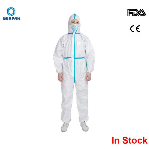 Anti Virus Disposable Protective Suit Breathable Customized Weight Size