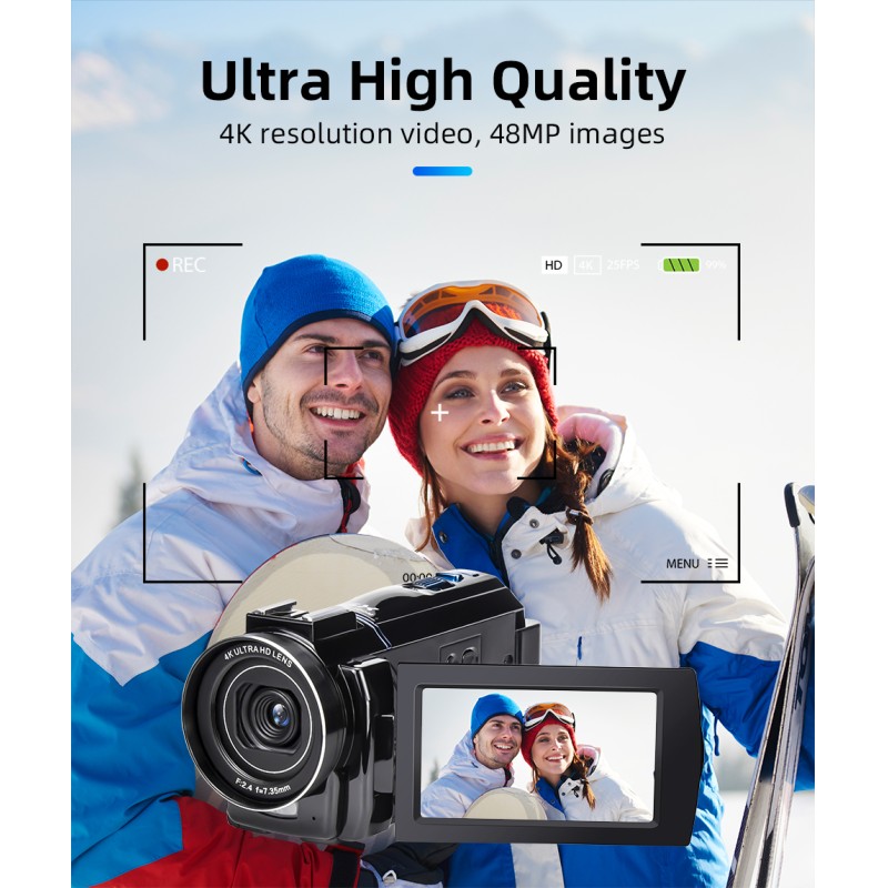 Professional 4K Digital Video Cameras Recorder with Wifi 48mp 16x Digital Zoom Camcorder Vlogging Camera for Youtube