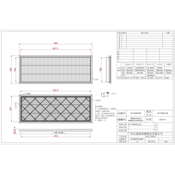 0.3μm Filtro de cabina Tesla Model Y 1658375-00-A CU47025-2 N95 Servicios OEM