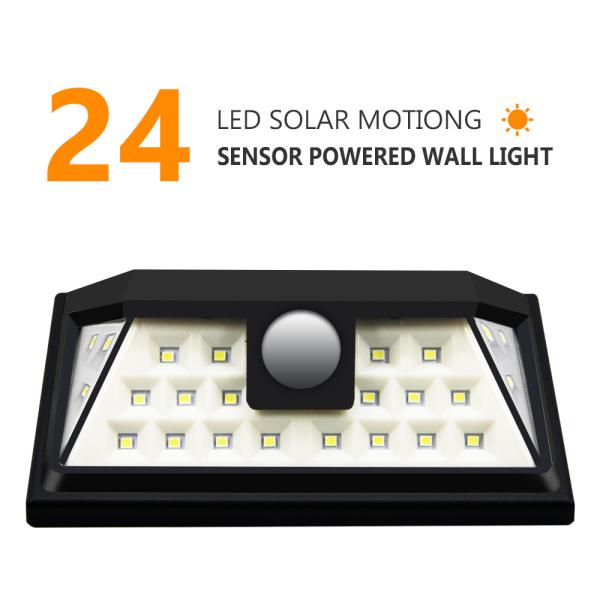 24 LEDs Solar Powered LED Wall Light , Emergency Solar Outdoor Wall Lights Rainproof