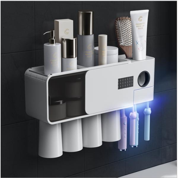 Suction Type 30RH UV Toothbrush Holder , DC3.7V Toothbrush Sanitizer Holder