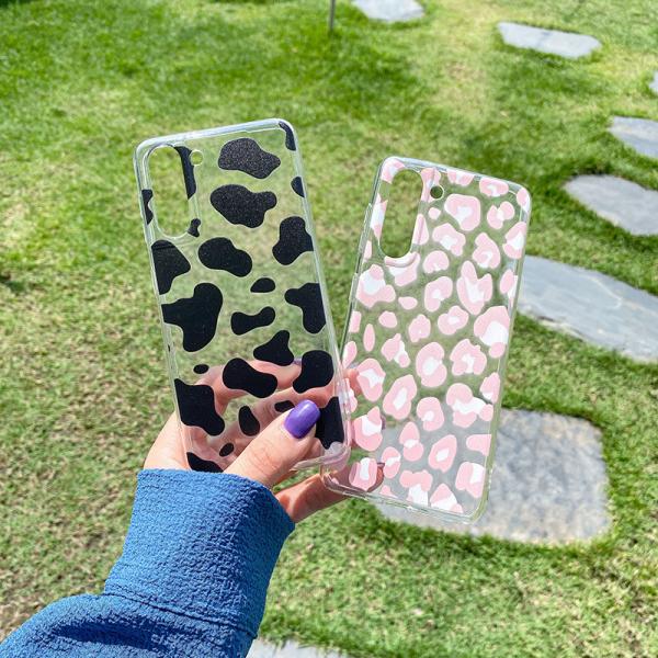 Soft Designer Cell Phone Cases Leopard Cow Print For Samsung S20 S21 A71 A51
