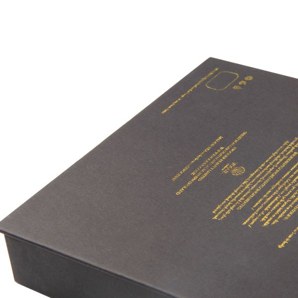 Customize Black Card Paper Gift Box Hot Stamping Logo Flip Lid Gift Box Easy Accessory