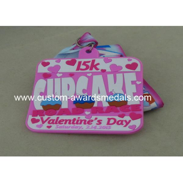 Soft PVC Marathon Medals , 2D Promotional Plastic Medals