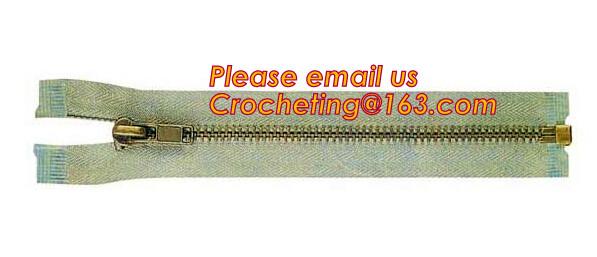 rose gold nickel free garment accessory metal zipper, garment accessories colored plastic zipper with painted thumb slid