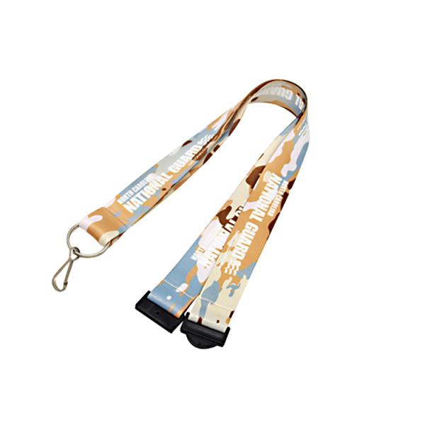 Screen Printing Polyester ID Card Holder Lanyard Vivid 3D Effect Free Samples