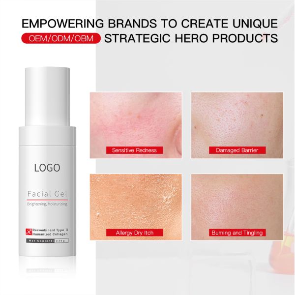 Hot Sale OEM Private Label Recombinant Type III Humanized Collagen Gel Soothing Hydrating Firming Moisturizing Skincare Face Gel