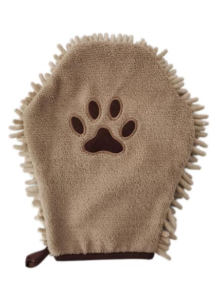 Pano de limpeza multifacetado Microfiber da luva da lavagem do bordado da luva da lavagem do animal de estimação do Chenille